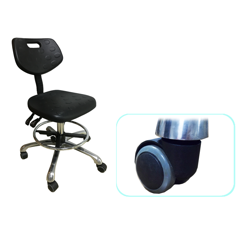 Height adjustable lab chairs with set castors