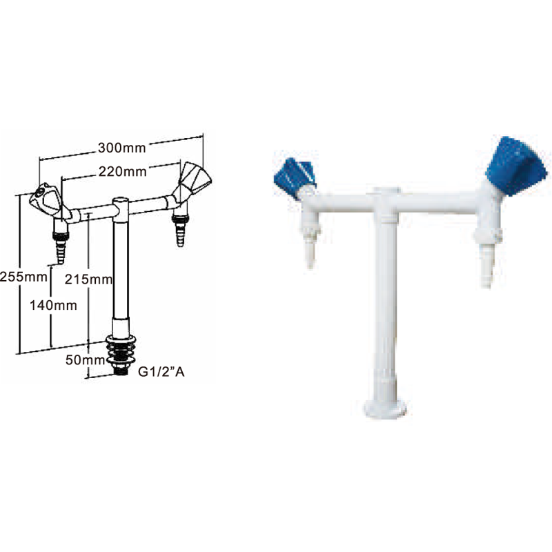 Double way water tap lab fitting supplier