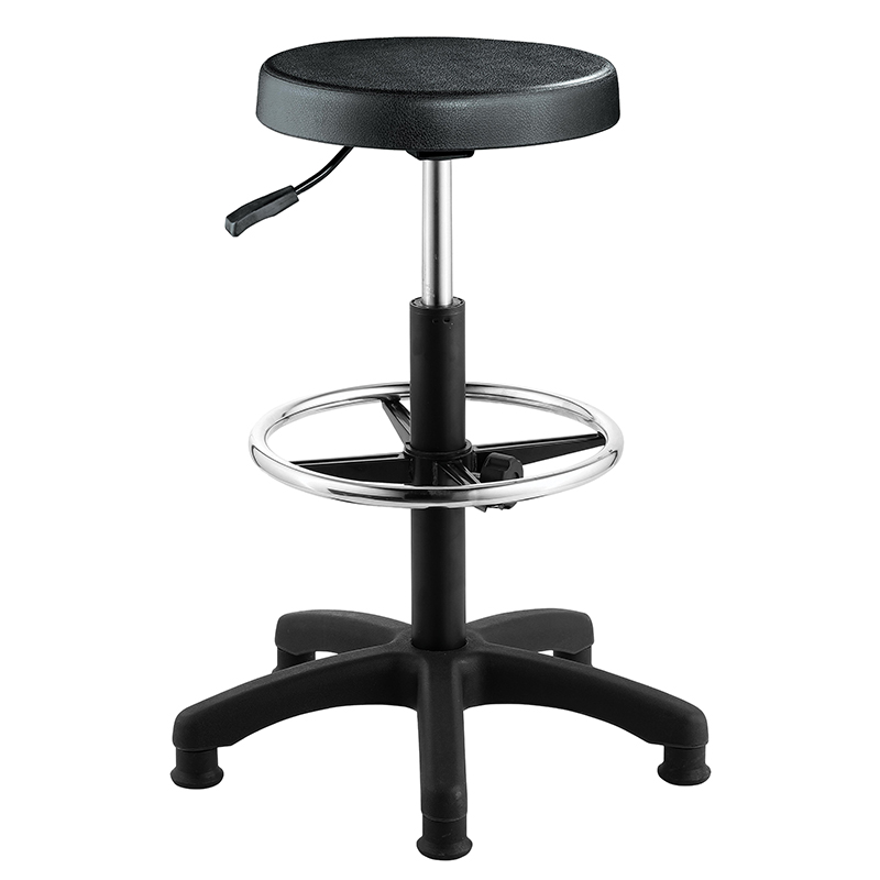 Gas bar lab stool with footring chrome base