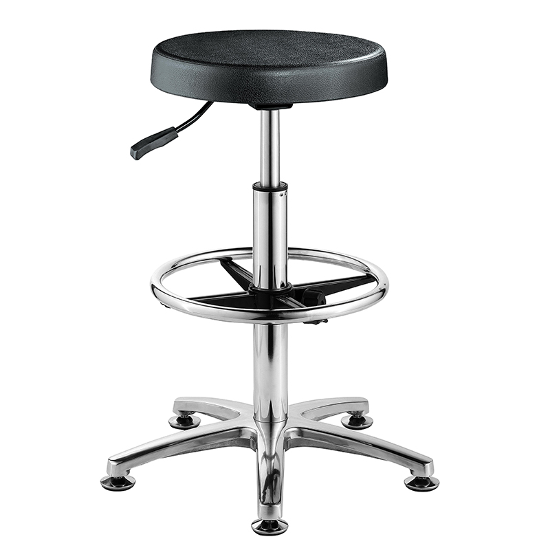 Gas bar lab stool with footring chrome base