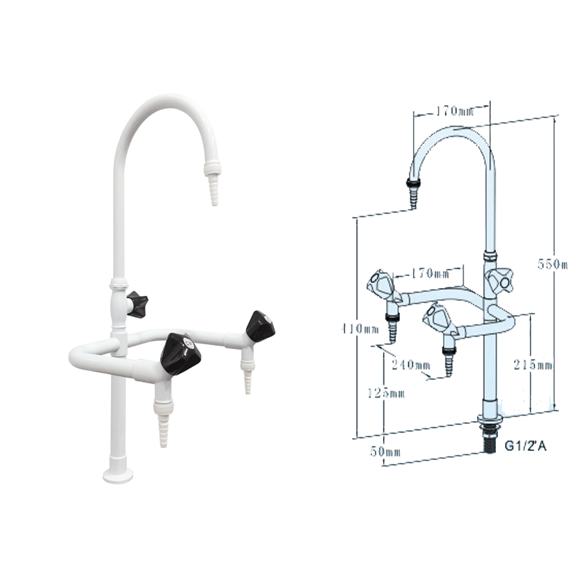 Chemical Laboratory  Bench With  Faucet Water Outlet Lab Fittings