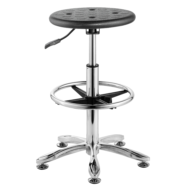 Aluminium alloy & Pu material height adjustable lab chair lab stool